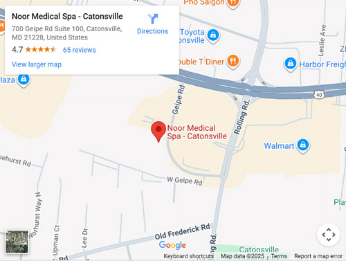 Get Directions to Noor Medical Spa Medical Spa in Catonsville, MD